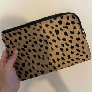 Madewell Leopard Calf Skin Clutch